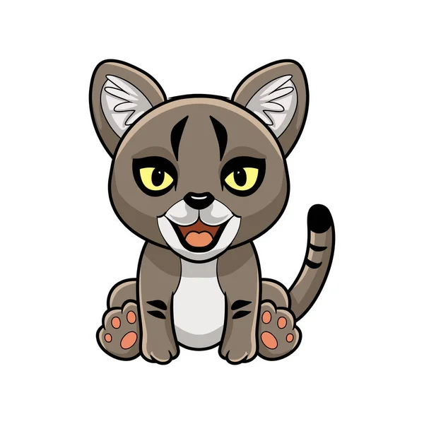 Διάνυσμα Εικονογράφηση Του Χαριτωμένο Μικρό Καρτούν Γάτα Ζούγκλα — Διανυσματικό Αρχείο