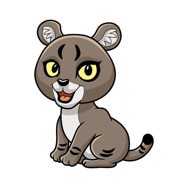 Vector Illustration Cute Little Jungle Cat Cartoon — Stock Vector