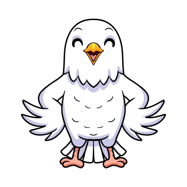 Vector Illustratie Van Schattige Witte Liefde Vogel Cartoon — Stockvector