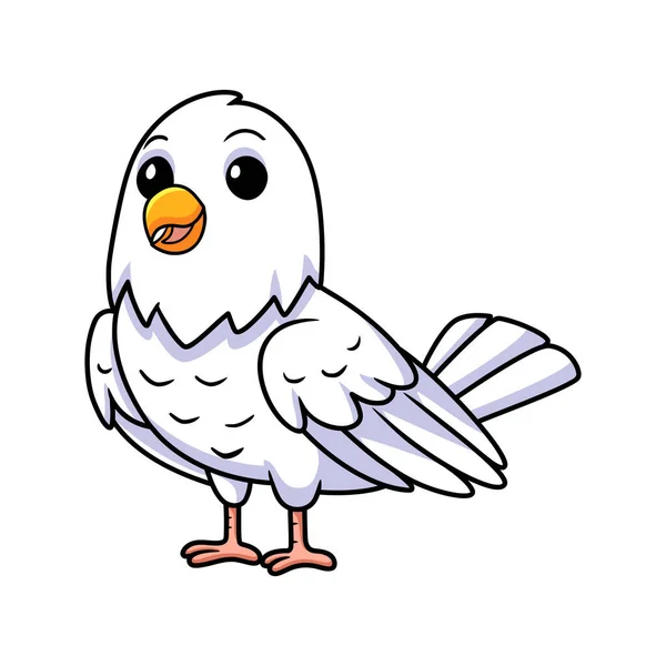 Vector Illustration Cute White Love Bird Cartoon — Stock Vector