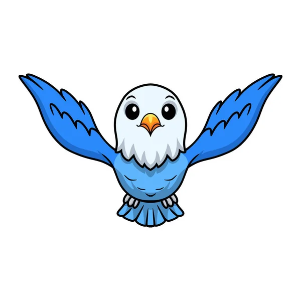 Векторна Ілюстрація Милого Синього Кохання Птаха Мультфільм Літає — стоковий вектор