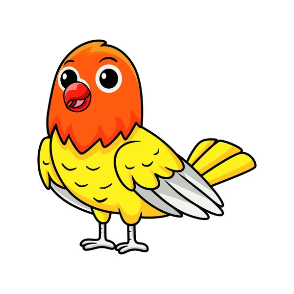 Vektorillustration Des Niedlichen Glücklichen Lutino Liebesvogel Cartoons — Stockvektor
