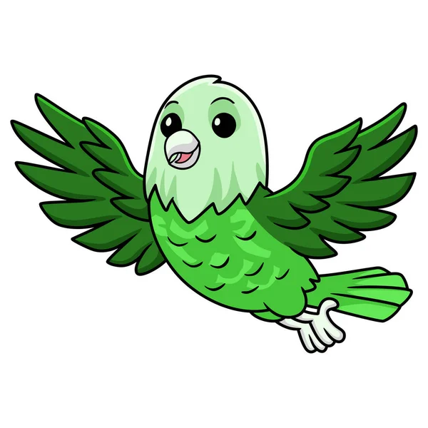 Vektorové Ilustrace Roztomilé Šedé Hlavy Láska Pták Kreslený Létání — Stockový vektor