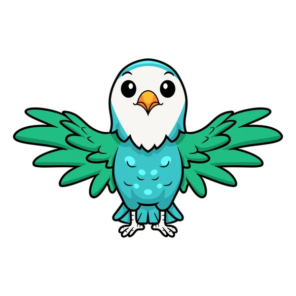 Ilustração Vetorial Desenhos Animados Bonito Azul Turquesa Pássaro —  Vetores de Stock