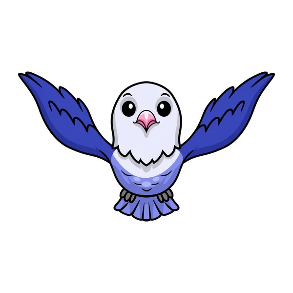 Vektor Illustration Von Cute Violet Love Bird Cartoon Flying — Stockvektor