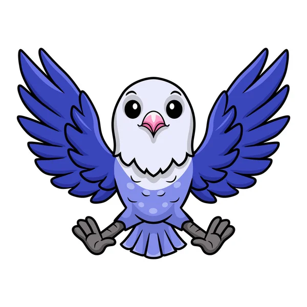 Vektor Illustration Von Cute Violet Love Bird Cartoon Flying — Stockvektor