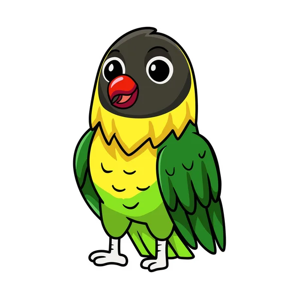 可爱的黄领情鸟卡通画 — 图库矢量图片