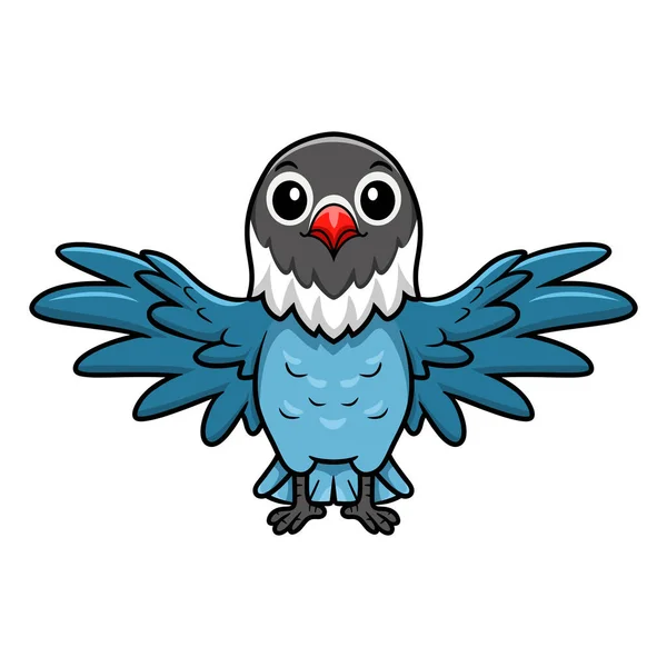 Vektorové Ilustrace Roztomilé Břidlicově Modré Lásky Pták Kreslené — Stockový vektor