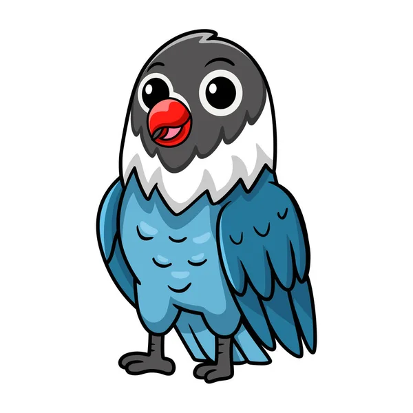 Ilustración Vectorial Dibujos Animados Lindo Pájaro Amor Azul Pizarra — Vector de stock