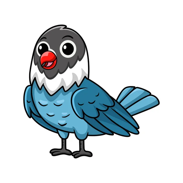Vector Illustration Cute Slaty Blue Love Bird Cartoon — Stock Vector