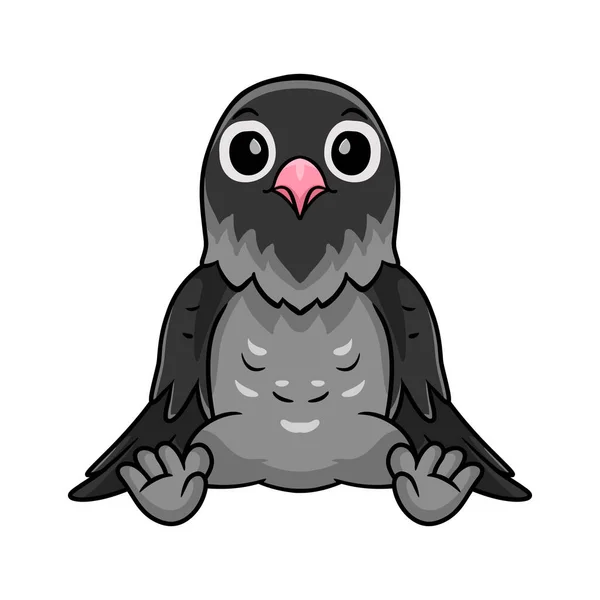 Vektor Illustration Des Niedlichen Mauvefarbenen Grau Maskierten Liebesvogel Cartoons — Stockvektor