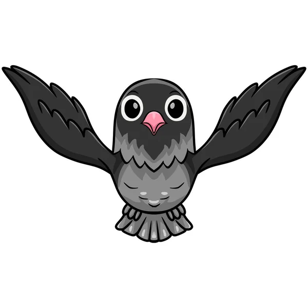 Ilustração Vetorial Bonito Mauve Cinza Mascarado Lovebird Desenho Animado Voando — Vetor de Stock