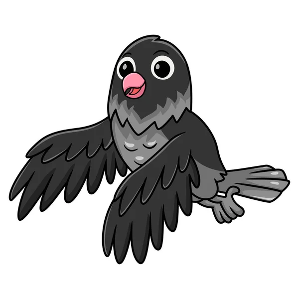 Vektorová Ilustrace Roztomilého Fialového Šedého Maskovaného Kresleného Ptáka Létání — Stockový vektor