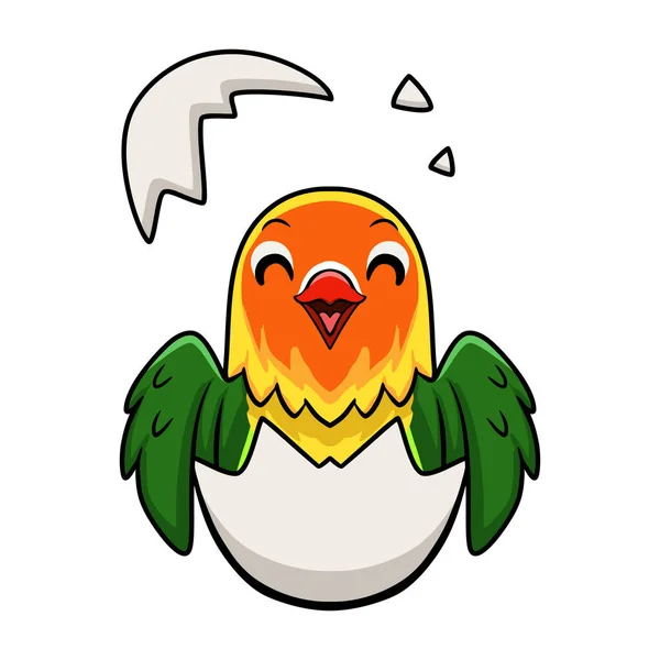 可爱的飞鸟 的病媒图解 鸟蛋里面的爱鸟漫画 — 图库矢量图片