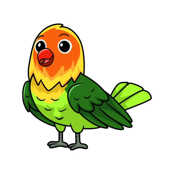Illustrazione Vettoriale Carino Fischer Amore Uccello Cartone Animato — Vettoriale Stock