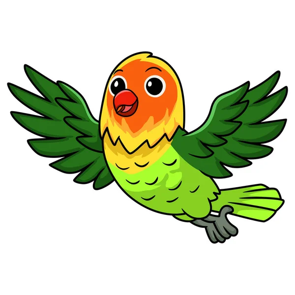 Vector Illustration Cute Fischer Love Bird Cartoon Flying — Stock Vector