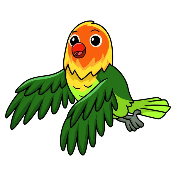 Vector Illustratie Van Schattige Visser Liefde Vogel Cartoon Vliegen — Stockvector