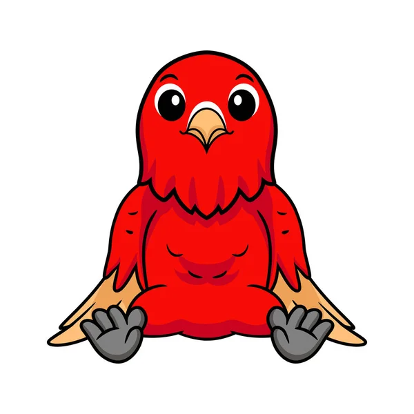 可爱的红血喷头爱情鸟漫画的矢量图解 — 图库矢量图片