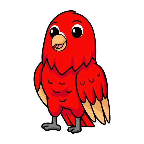 Wektor Ilustracja Cute Czerwony Suffusion Lovebird Kreskówki — Wektor stockowy