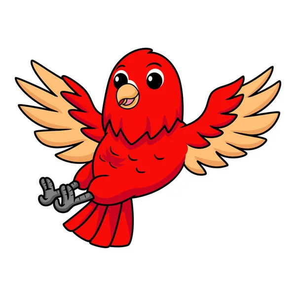 Ilustração Vetorial Bonito Vermelho Suffusion Lovebird Desenho Animado Voando —  Vetores de Stock