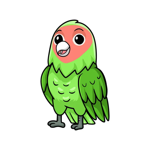 Illustration Vectorielle Mignon Pêche Face Amour Oiseau Dessin Animé — Image vectorielle
