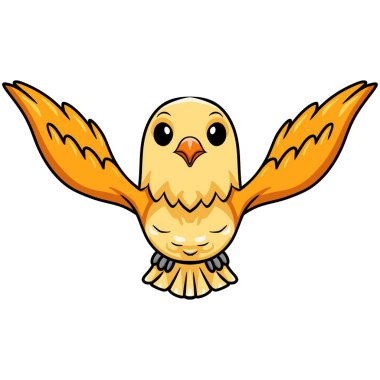 Tatlı kremalı aşk kuşunun uçan çizgi filminin vektör çizimi