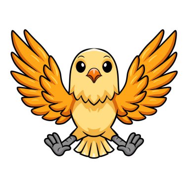 Tatlı kremalı aşk kuşunun uçan çizgi filminin vektör çizimi