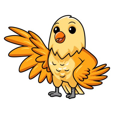 Sevimli kremalı aşk kuşunun el sallama çizgi filminin vektör çizimi