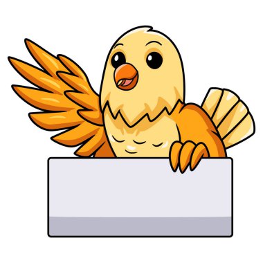 Sevimli kremalı aşk kuşunun el sallama çizgi filminin vektör çizimi