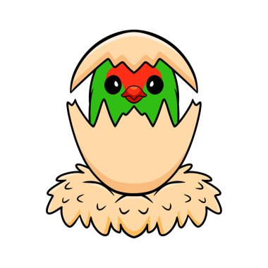 Siyah kanatlı aşk kuşunun yumurta karikatürünün vektör çizimi.