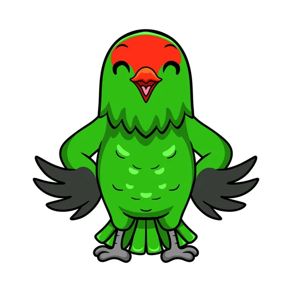 Ilustração Vetorial Desenho Animado Bonito Lovebird Alado Preto — Vetor de Stock