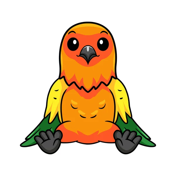 Vektor Illustration Von Cute Sun Conure Papagei Cartoon — Stockvektor