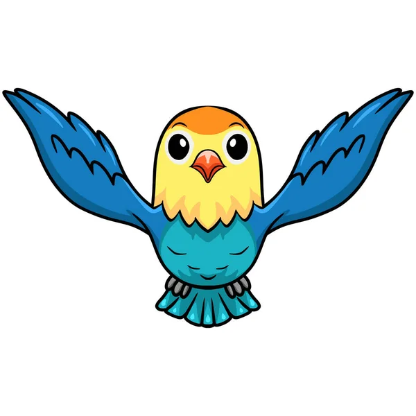 Vektor Illustration Von Cute Parblue Opaline Lovebird Cartoon Flying — Stockvektor