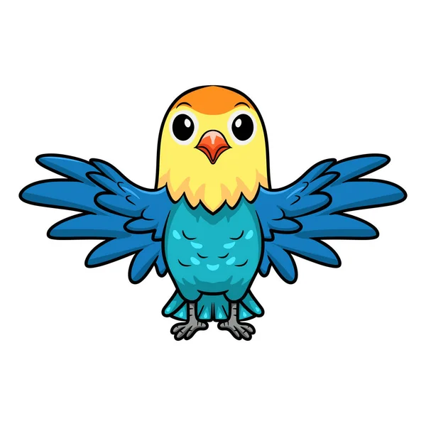Ilustração Vetorial Bonito Parblue Opaline Lovebird Desenho Animado Voando —  Vetores de Stock