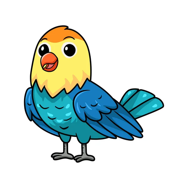 Ilustración Vectorial Dibujos Animados Lindos Parblue Opaline Lovebird — Vector de stock