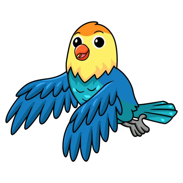 Vektor Illustration Von Cute Parblue Opaline Lovebird Cartoon Flying — Stockvektor