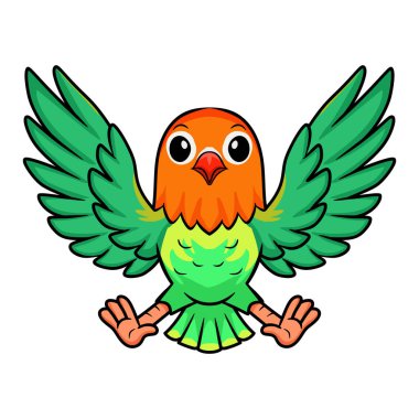 Sevimli keman aşk kuşu çizgi filminin vektör çizimi