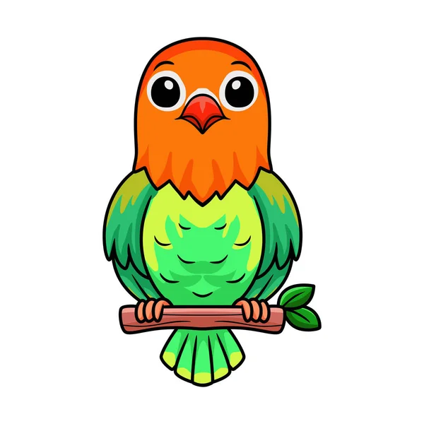 Vektorová Ilustrace Roztomilé Housle Láska Pták Kreslený Větvi Stromu — Stockový vektor