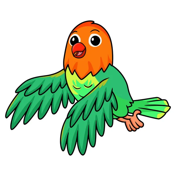 Vektor Ilustrasi Biola Cute Cinta Kartun Burung Terbang - Stok Vektor