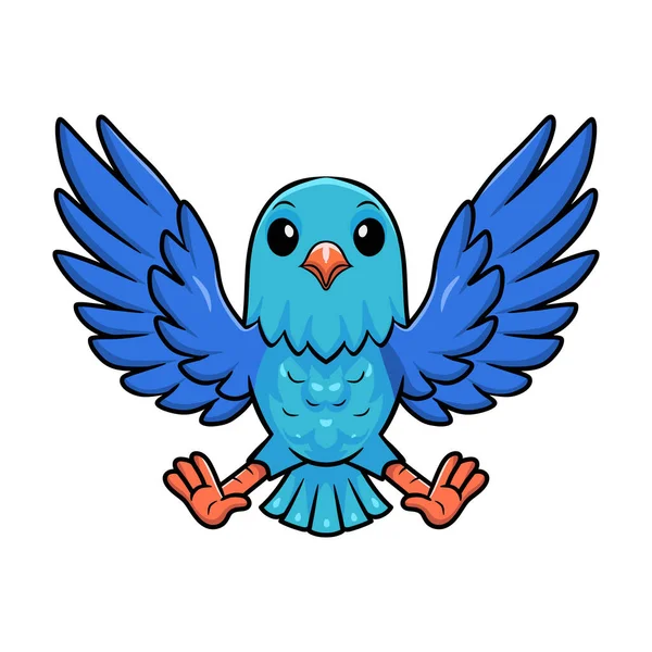 Ilustração Vetorial Bonito Forpus Parrotlet Pássaro Desenho Animado Voando — Vetor de Stock