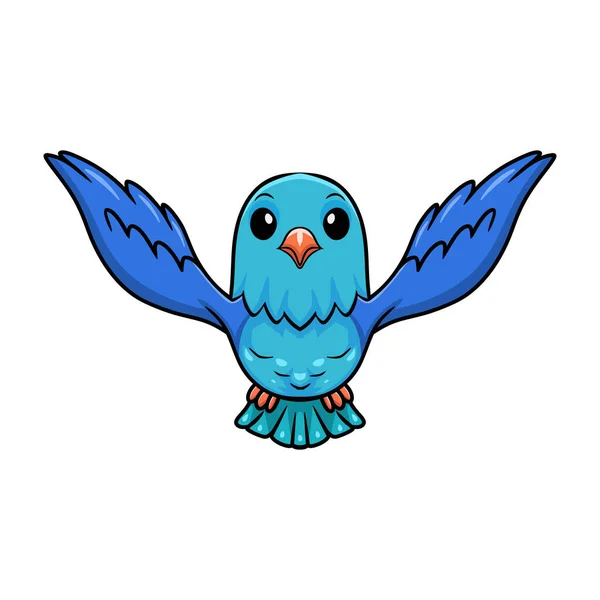 かわいいフォルパスパロット鳥の漫画飛行のベクトルイラスト — ストックベクタ