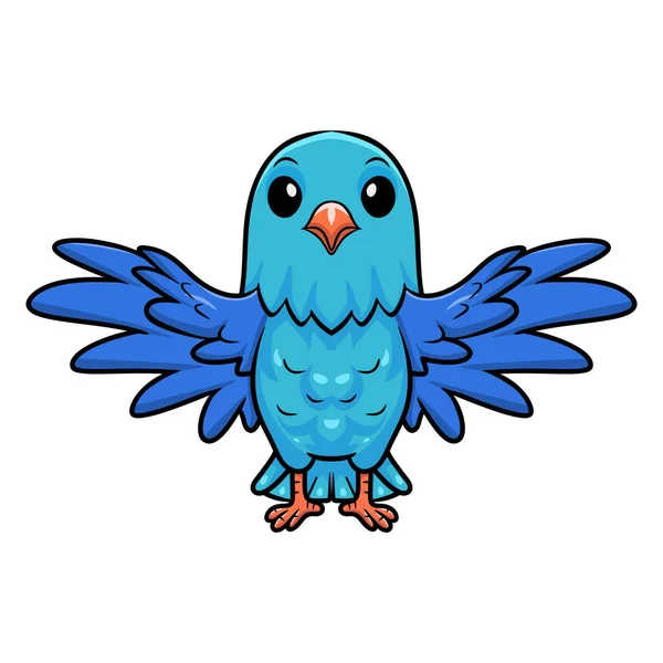 Illustration Vectorielle Mignon Forpus Perroquet Oiseau Dessin Animé Volant — Image vectorielle
