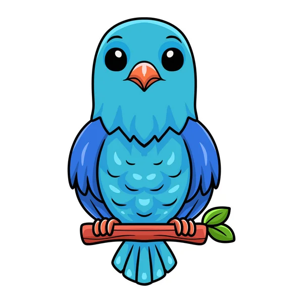 Векторная Иллюстрация Симпатичного Рисунка Птицы Попугая Ветке Дерева — стоковый вектор