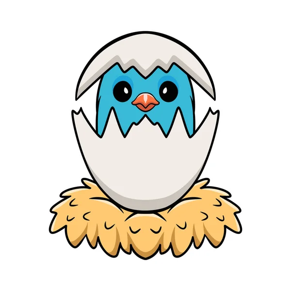 Vector Illustration Cute Forpus Parrotlet Bird Cartoon Egg — Stock Vector