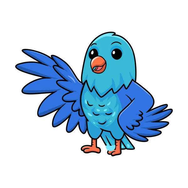 Ilustração Vetorial Bonito Forpus Parrotlet Pássaro Desenho Animado Mão Acenando — Vetor de Stock