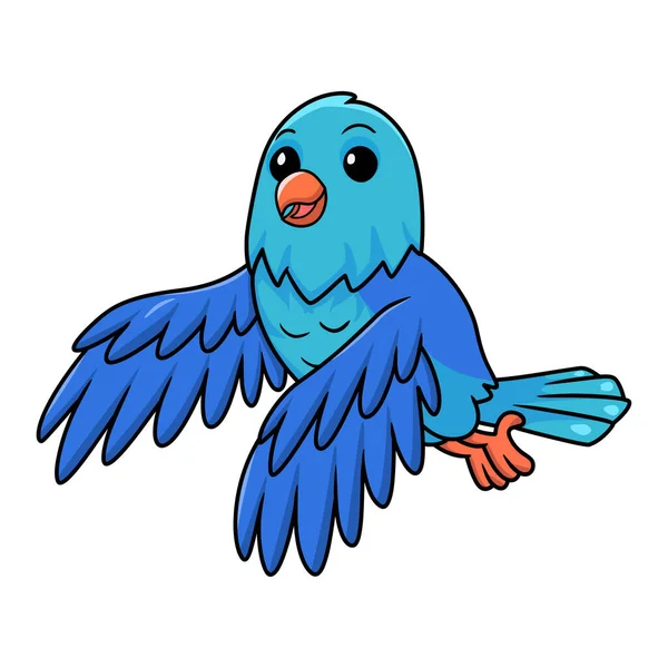Illustrazione Vettoriale Del Simpatico Pappagallo Forpus Uccello Cartoon Flying — Vettoriale Stock