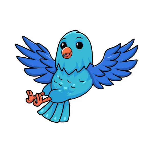 Ilustración Vectorial Del Vuelo Dibujos Animados Pájaro Loro Lindo Forpus — Vector de stock