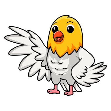 Ute opaline 'in vektör çizimi. Soluk nadasa aşk kuşu el sallıyor.