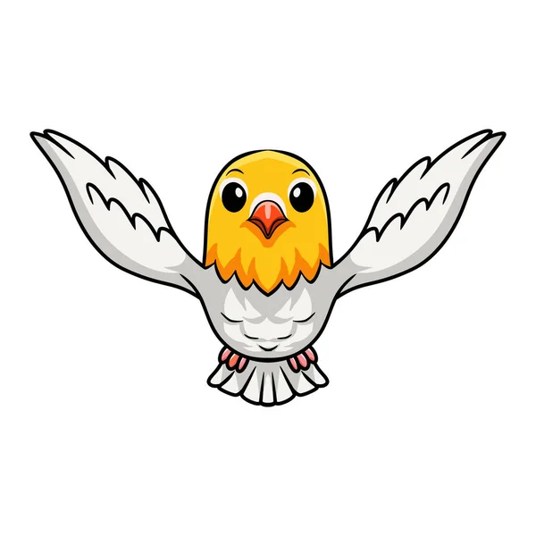 Vektorová Ilustrace Roztomilého Opálového Bledého Padlého Ptáka Kreslené Létání — Stockový vektor