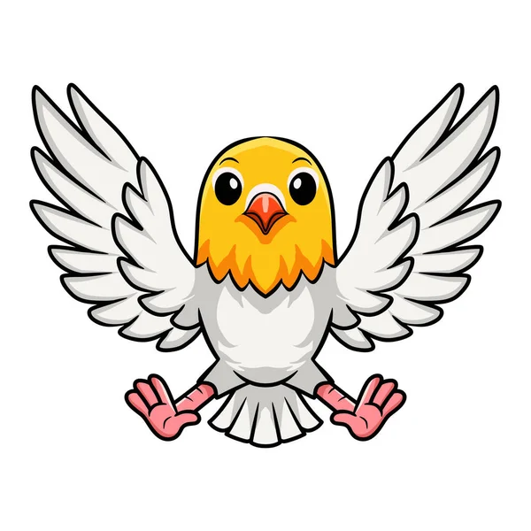 Векторная Иллюстрация Милого Опалинного Бледного Полёта Влюблённой Птицы — стоковый вектор